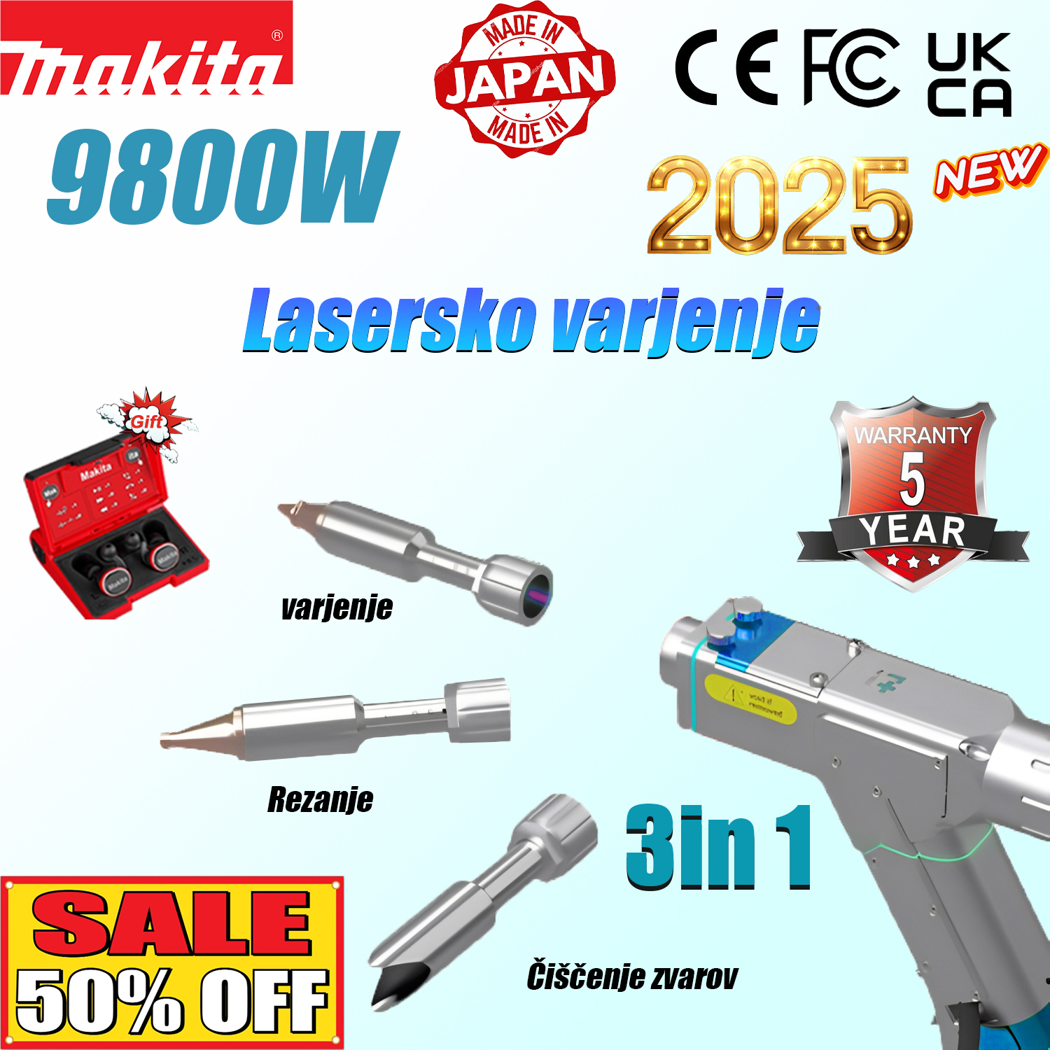 【Največja znižanja cen za najbolj priljubljene izdelke】 Laserska varilna pištola Makita 4 v 1