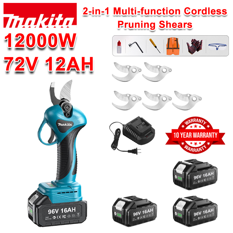 Tijeras de podar inalámbricas Makita con batería de litio y pértiga telescópica de 4,5 m