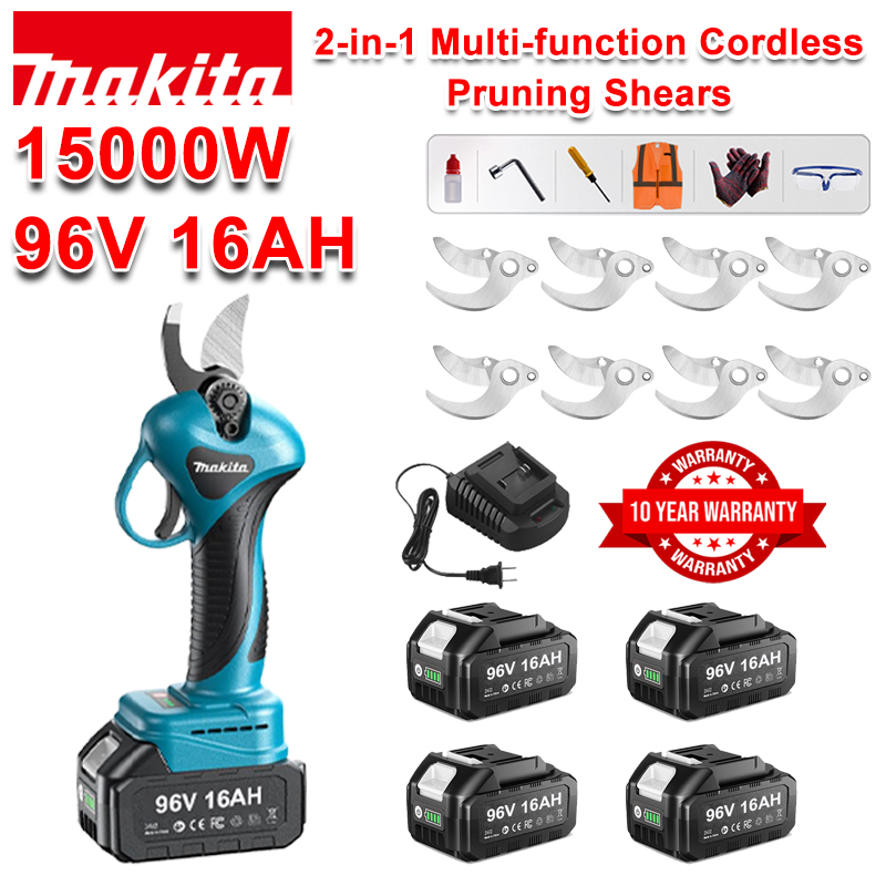 Tijeras de podar inalámbricas Makita con batería de litio y pértiga telescópica de 4,5 m