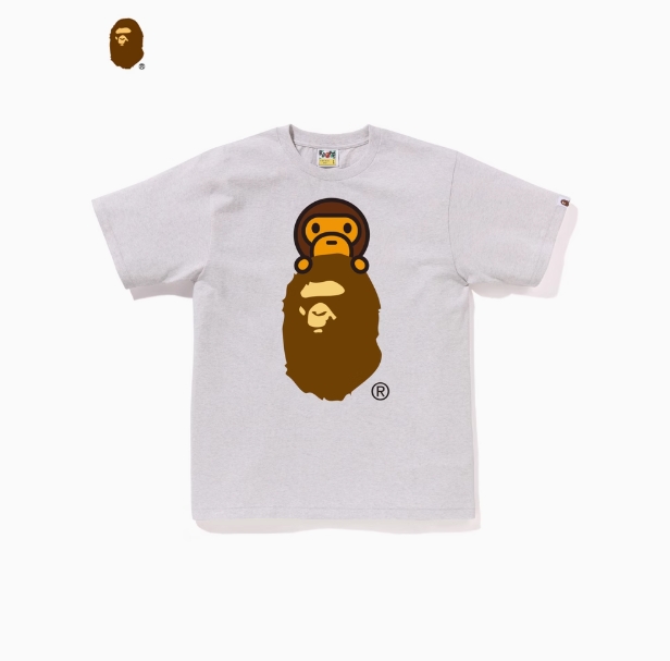 BAPE メンズ 25th 春夏 スペシャルダイエイプレタースプレーペイント柄プリント半袖Tシャツ 109345O