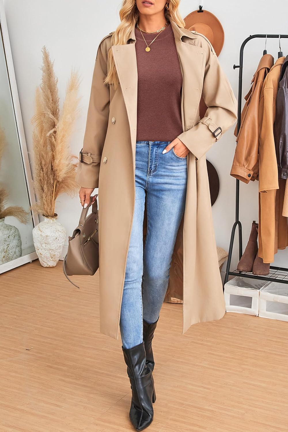 Women's Wool Blend Classic Crew Neck Casual Sweaters