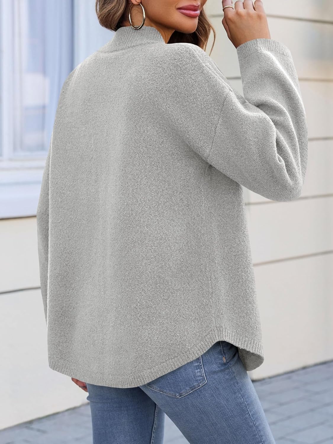 Womens Oversized Button Down Fall Sweater Jackets Casual Long Sleeve Knit Shirts