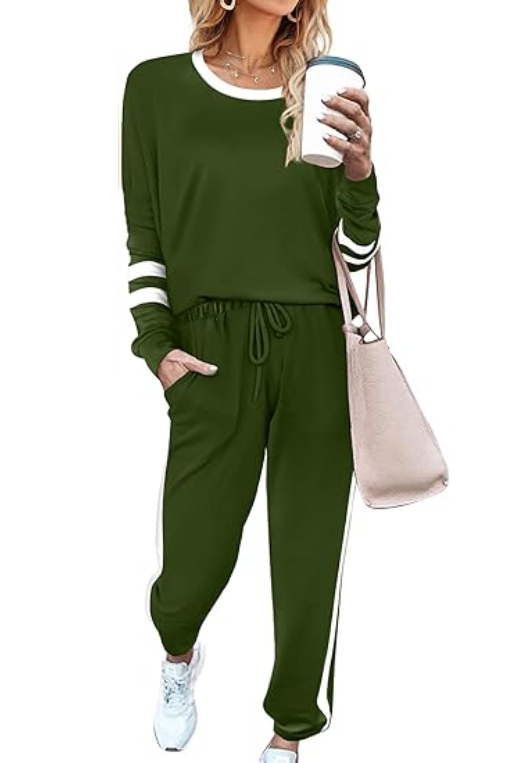 Womens Casual Crewneck Sweatshirts Pullover 2 Piece Outfits