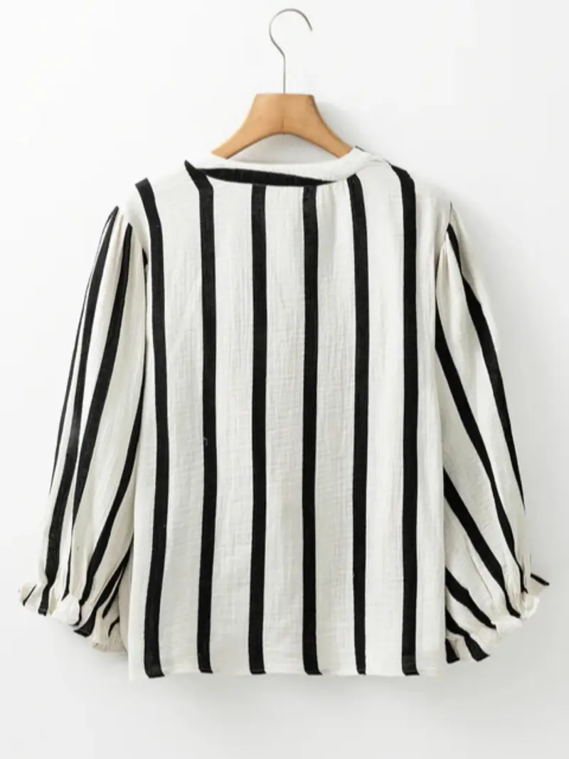 Women's Striped Print Long Sleeves Shirt