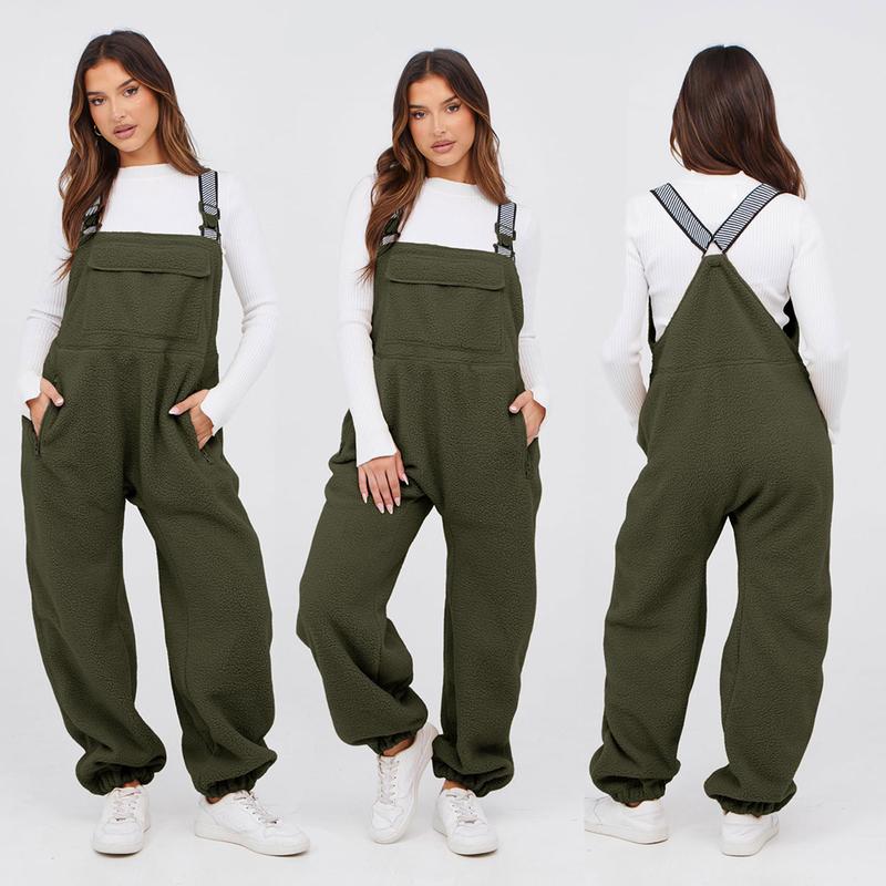 Women's Winter fleece Twill Strap Overalls with Pockets (BUY 2 FREE SHIPPING)