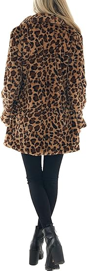 Womens Faux Fur Coats Leopard Jackets(50% OFF!!!)