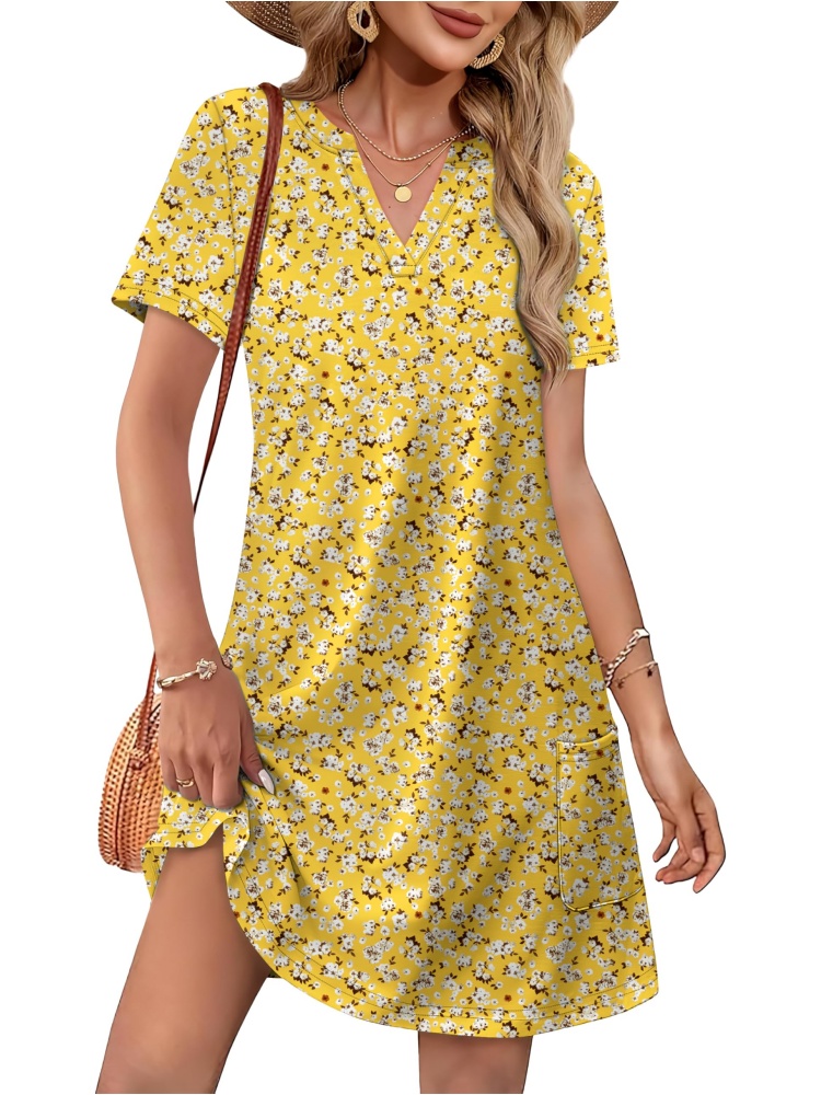 Women Casual V Neck Hawaiian Midi Dress (BUY 2 FREE SHIPPING)
