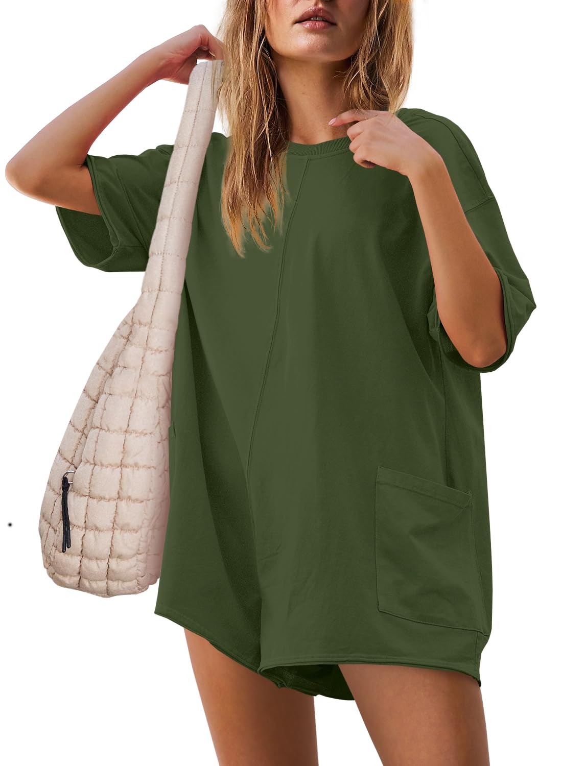 2024 Summer New Reversible Casual Oversized Tee Romper(buy 2 10% OFF)