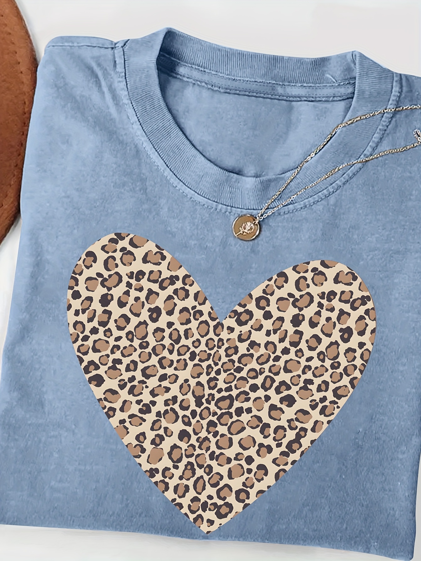 Women Leopard Graphic Tees Cute Soft Cotton Tops(buy 3 free shipping)