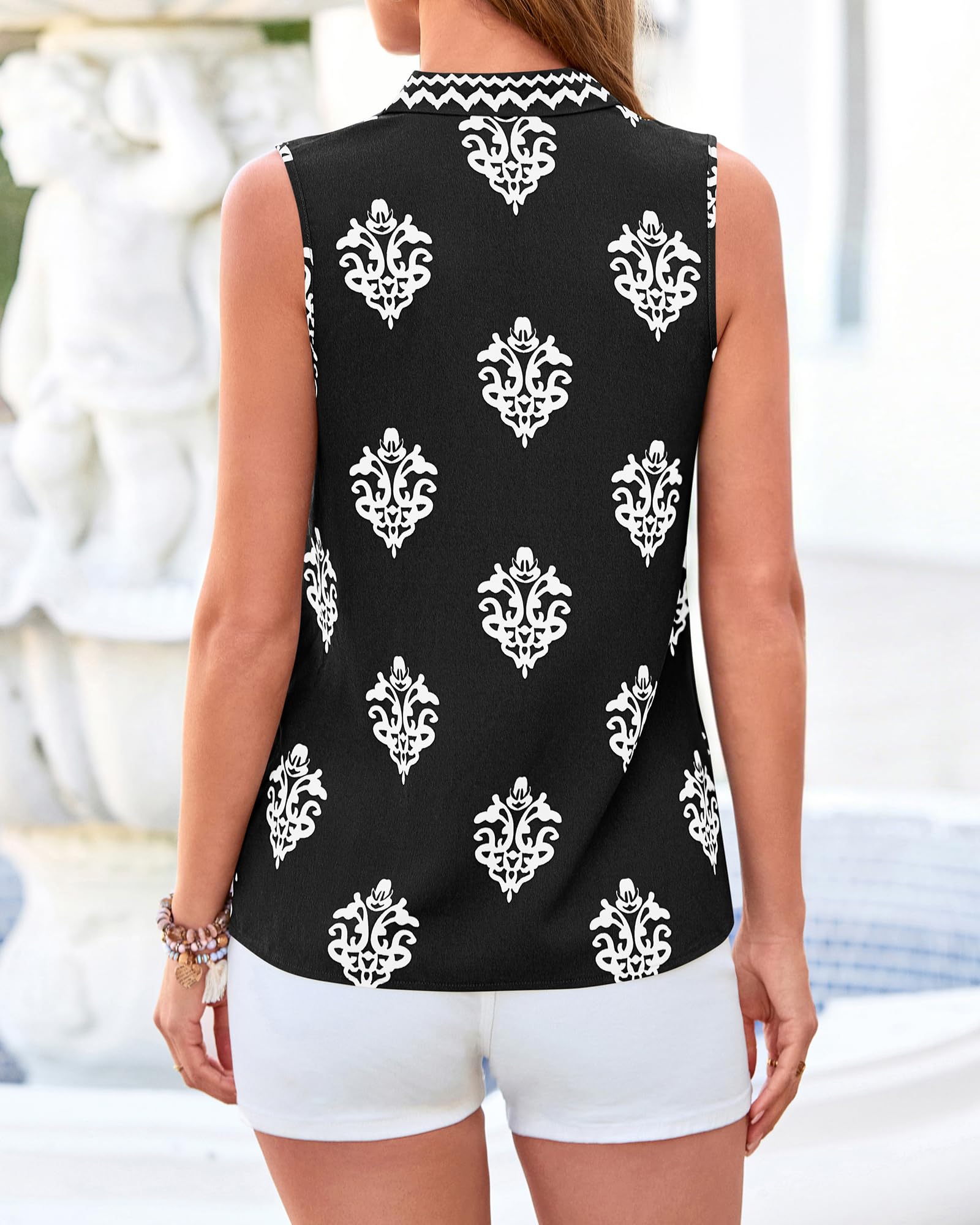 Womens Floral Printed V Neck Sleeveless Tank Tops 