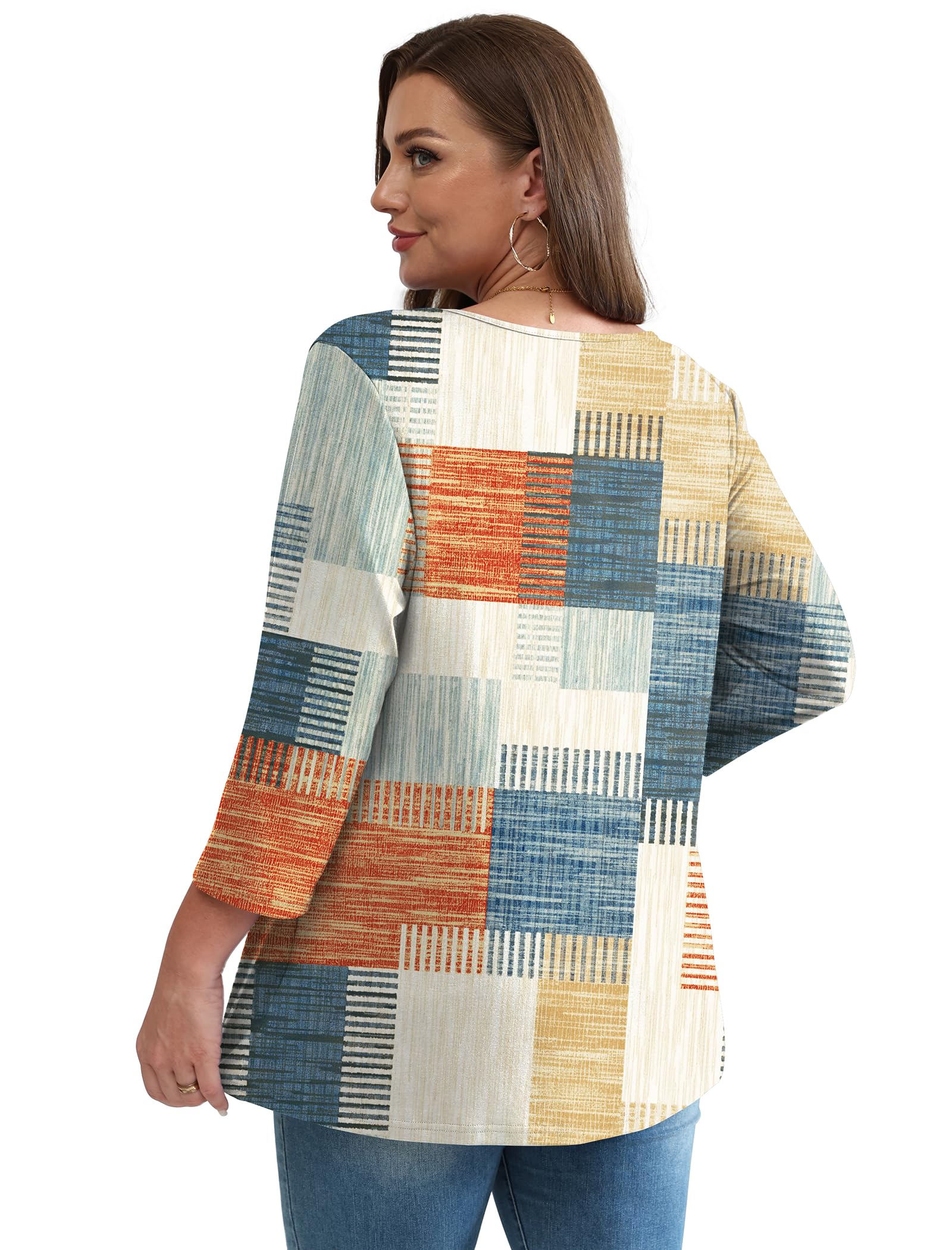 Women's V-Neck 3/4 Sleeve Babydoll Tunic Tops (BUY 3 FREE SHIPPING)