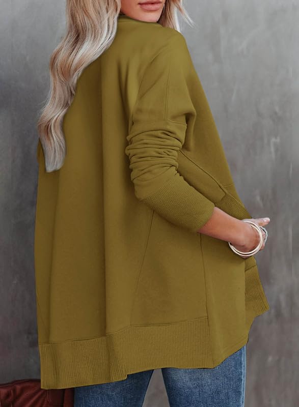 2025 New Women's Casual Oversized Half Zip Sweatshirts Pullover Jackets With Pockets(Buy 2 Free Shipping)