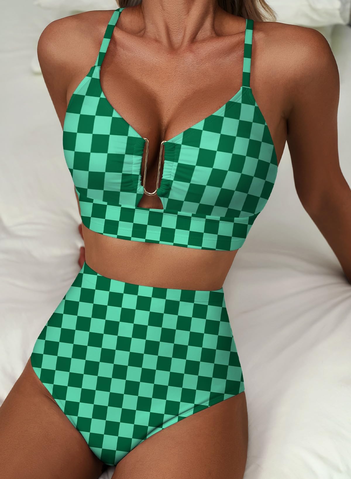 Womens Floral Print 2 Piece High Waisted U Wire Bikini Set 