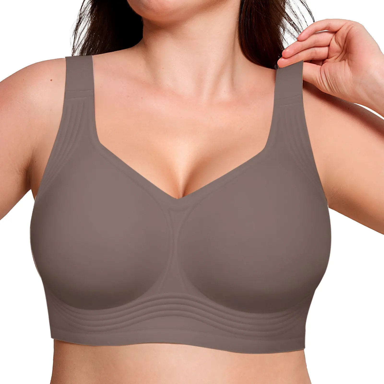 Womens Full Coverage Wireless Supportive Push Up Bra 