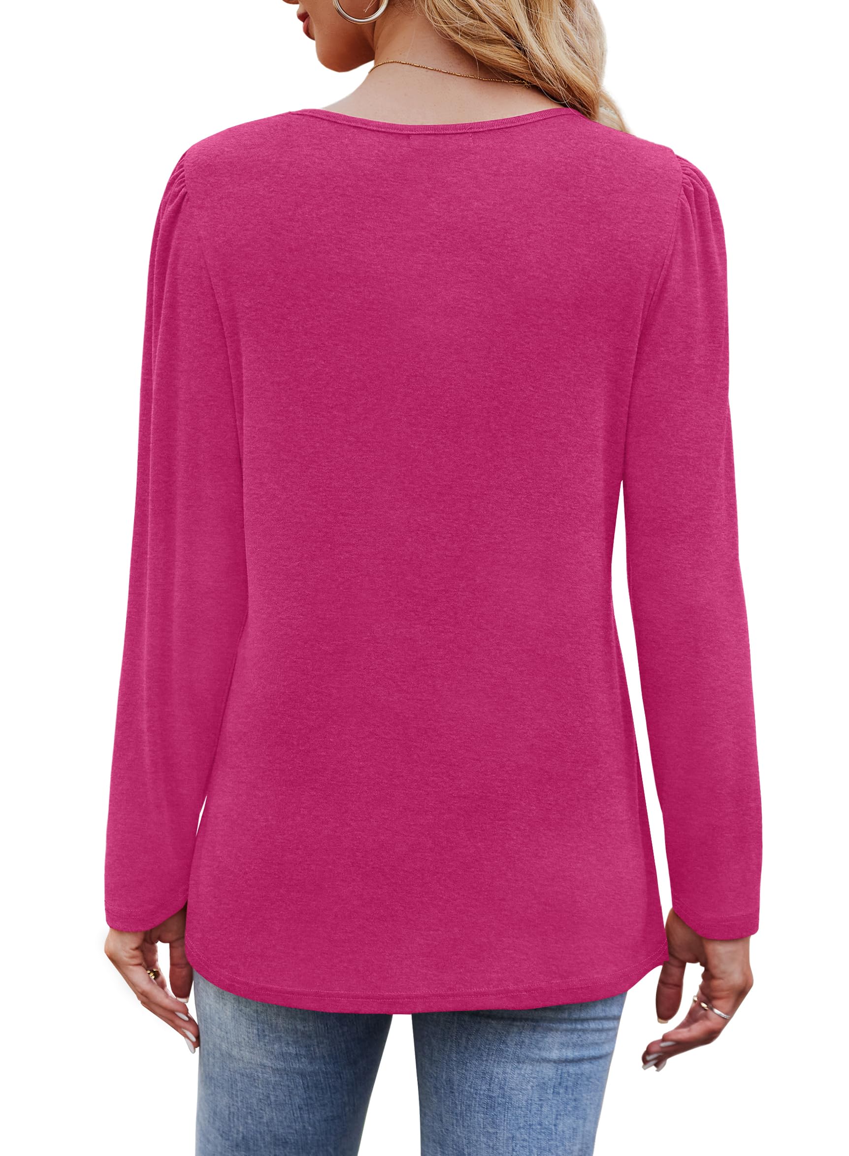 Women Fall Fashion 2025 Dressy Casual Blouses Trendy Pleated Tunic Tops(BUY 2 FREE SHIPPING)