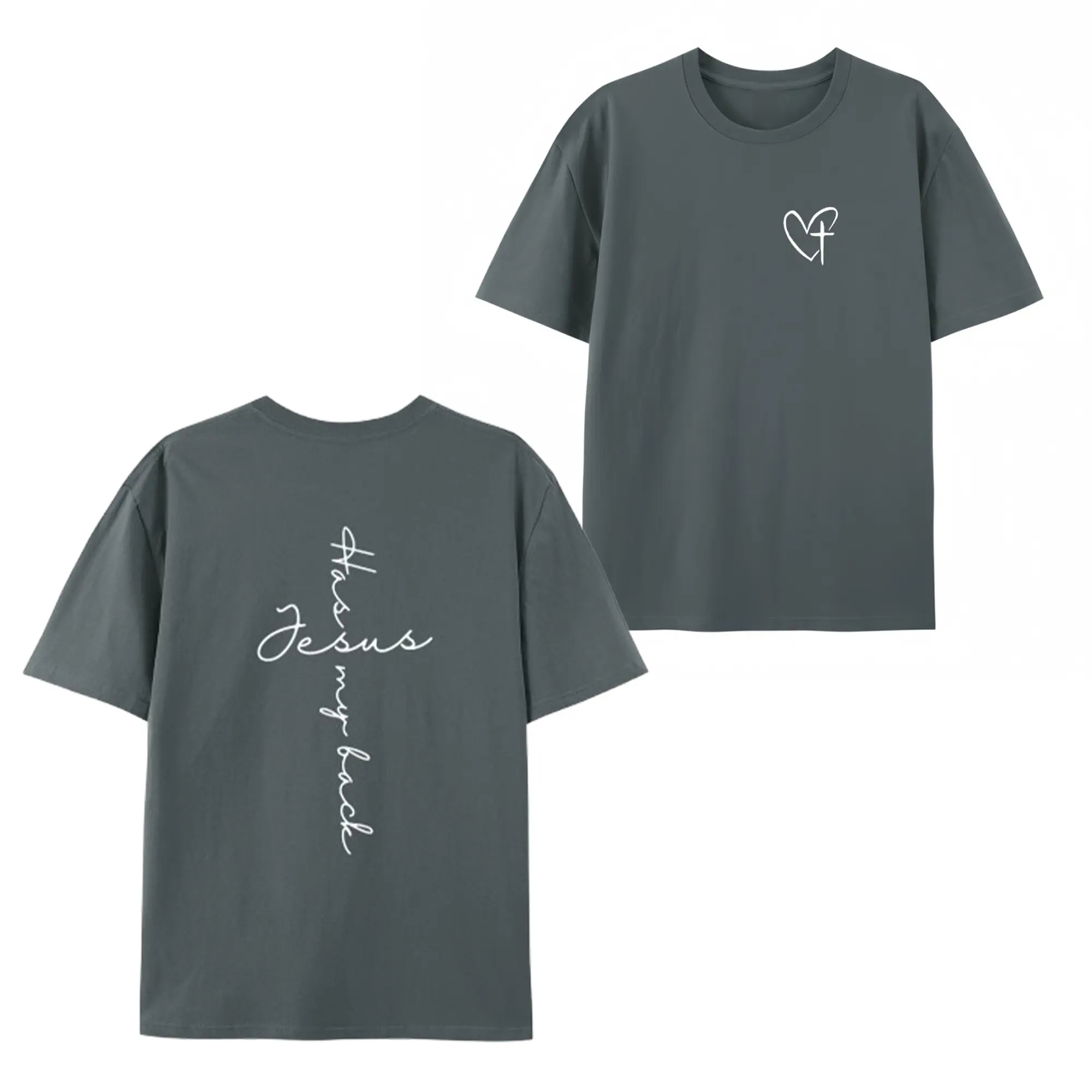 Jesus Has My Back Print T Shirt