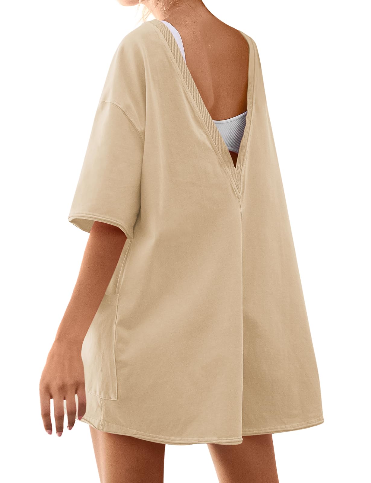 2024 Summer New Reversible Casual Oversized Tee Romper(buy 2 10% OFF)
