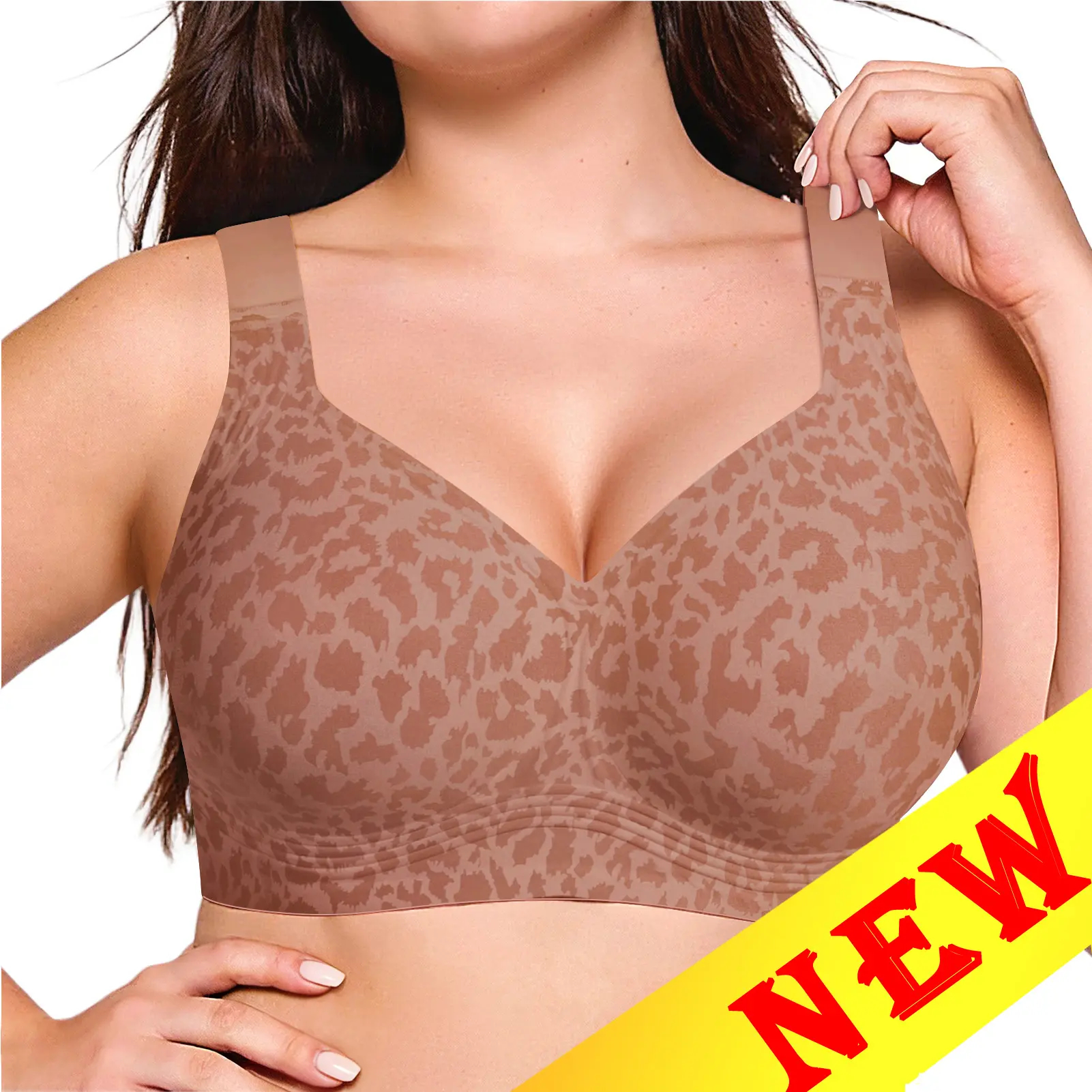Womens Full Coverage Wireless Supportive Push Up Bra 