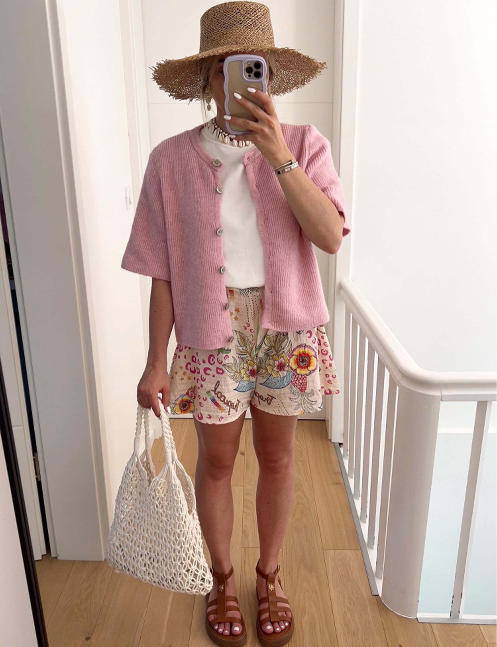 Women's Lightweight Cardigan Short Sleeve Button-Down Cardigan Sweater