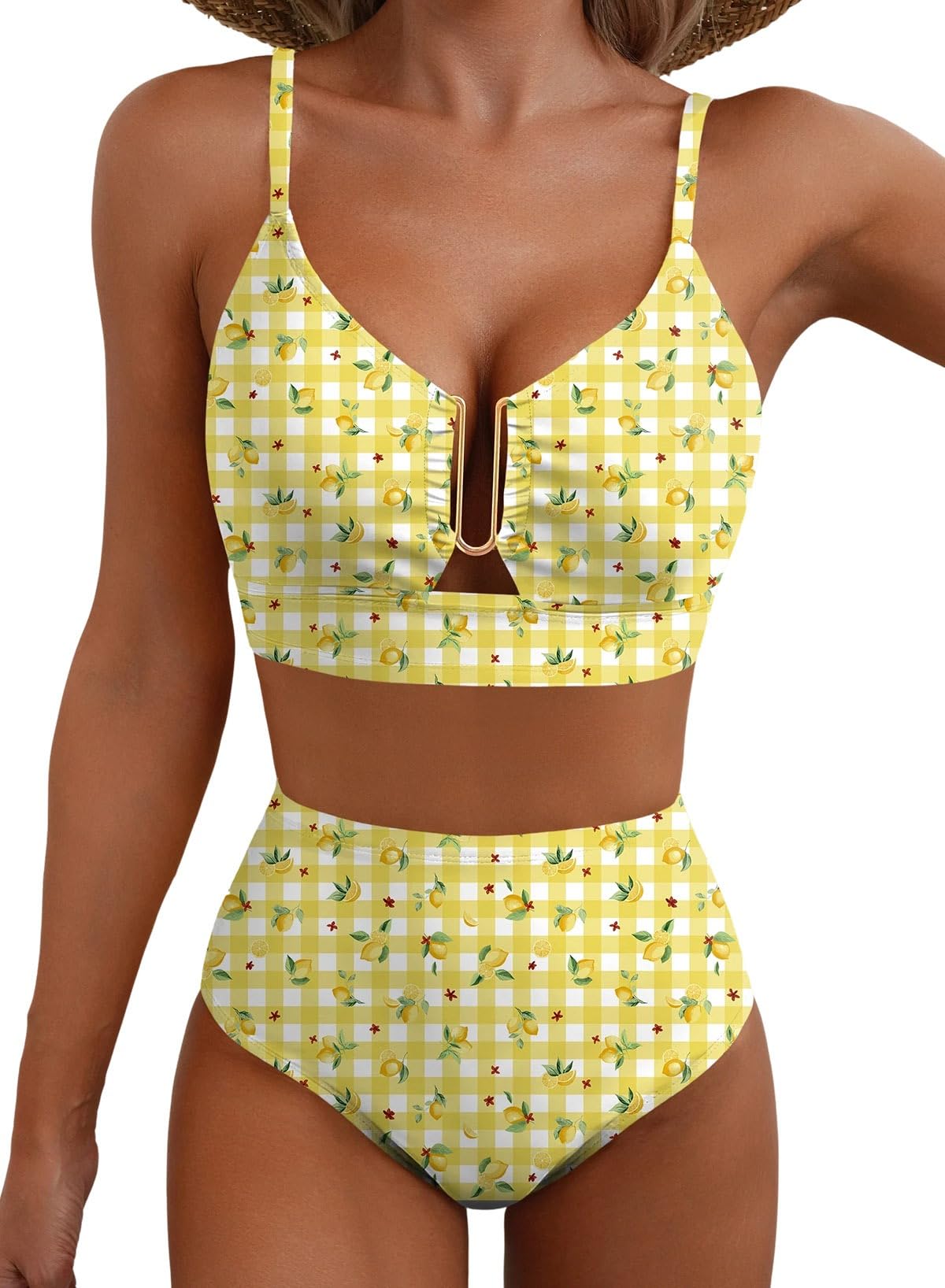 Womens Floral Print 2 Piece High Waisted U Wire Bikini Set 