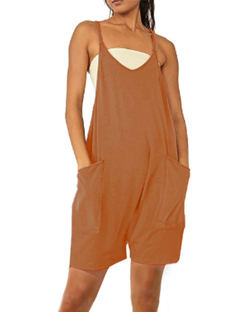 Sleeveless Romper with Pockets