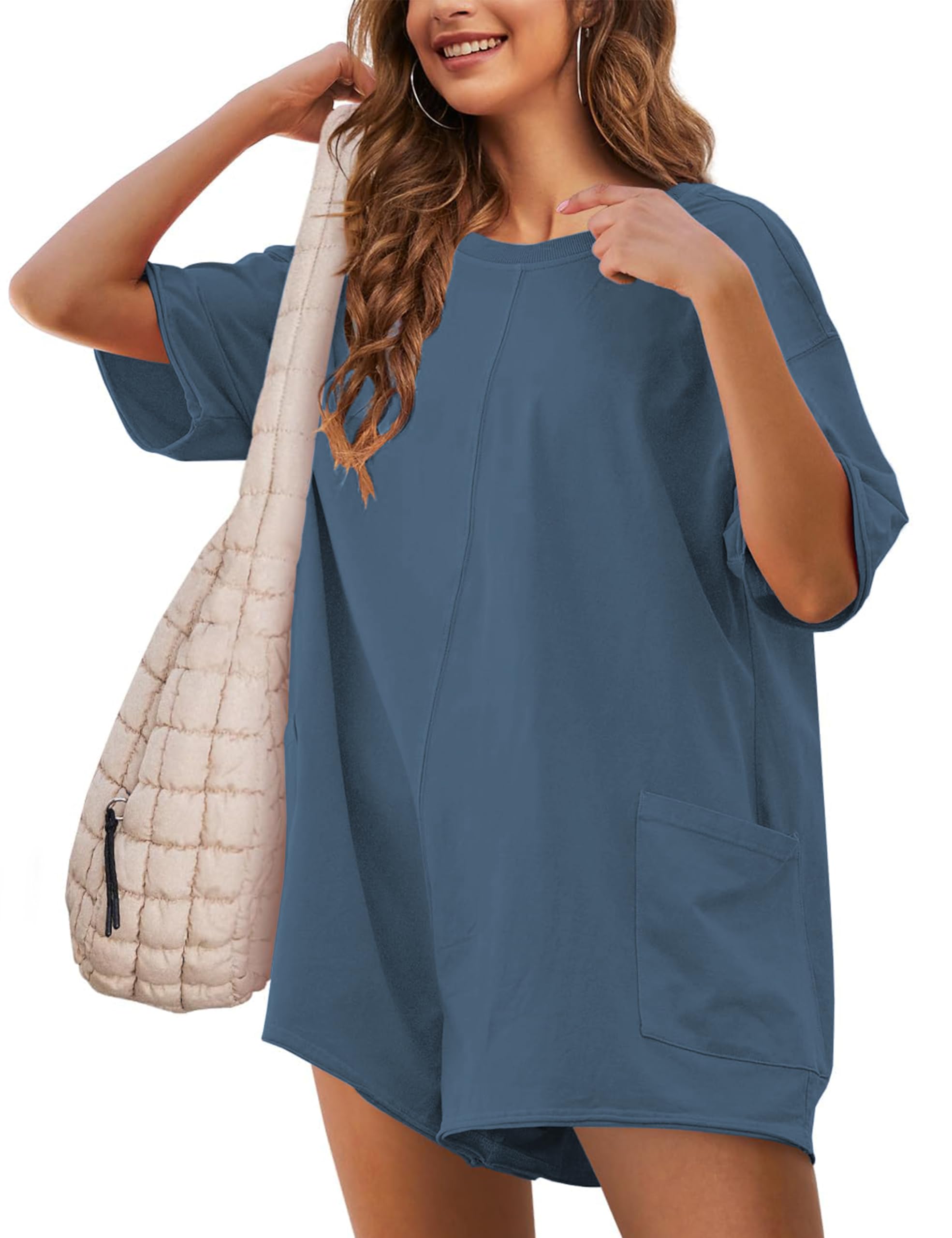Summer Casual Oversized Tee Romper(buy 2 10% OFF)