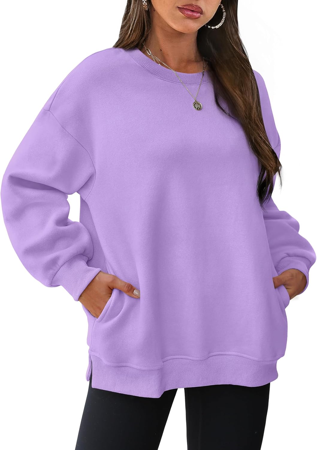 2025 New Women's Oversized Sweatshirts Crewneck Long Sleeve Fleece Pullover with Pocket(buy 2 10% OFF!!)