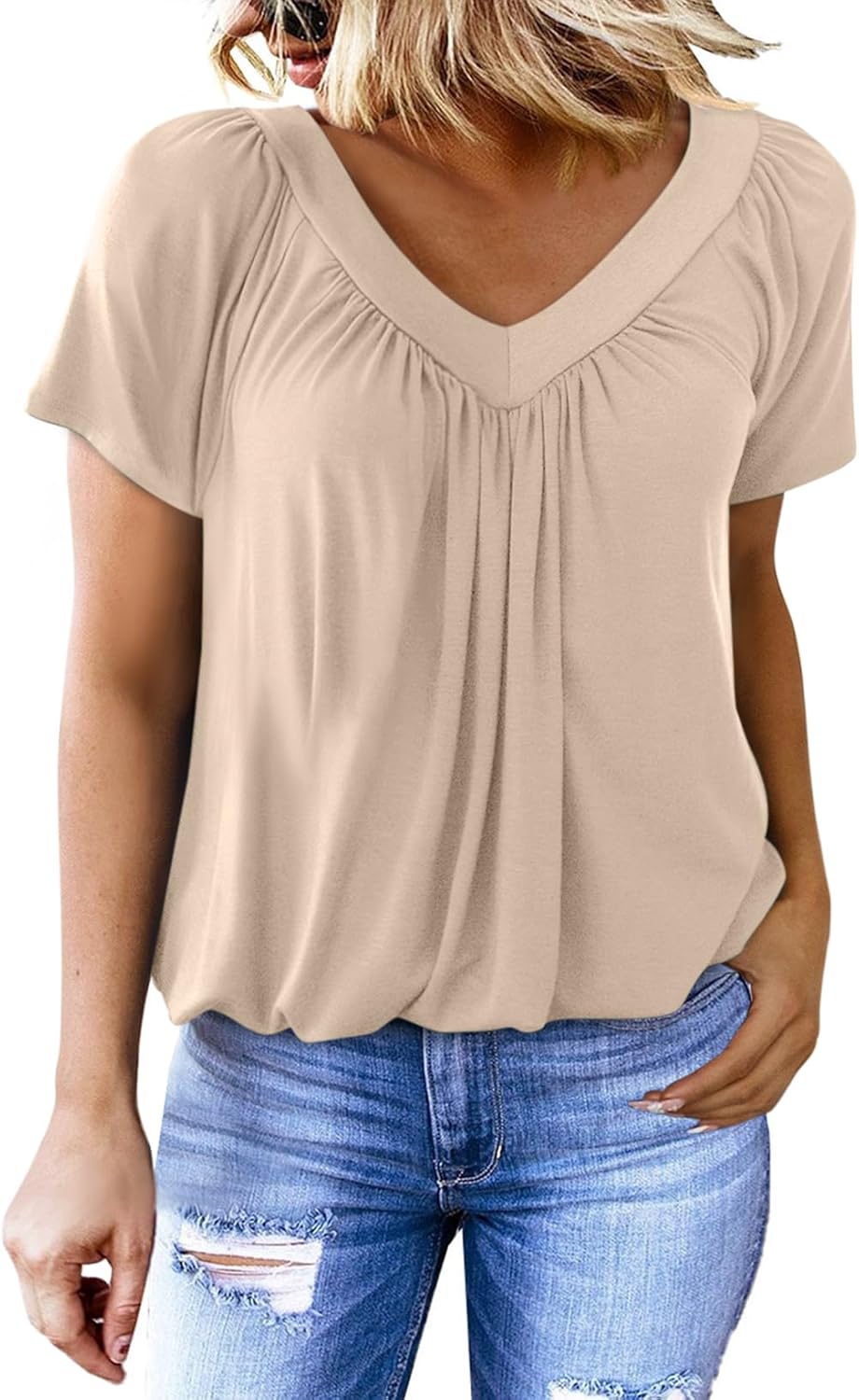Women's Casual Short Sleeve V Neck Basic T-shirts (BUY 3 FREE SHIPPING)