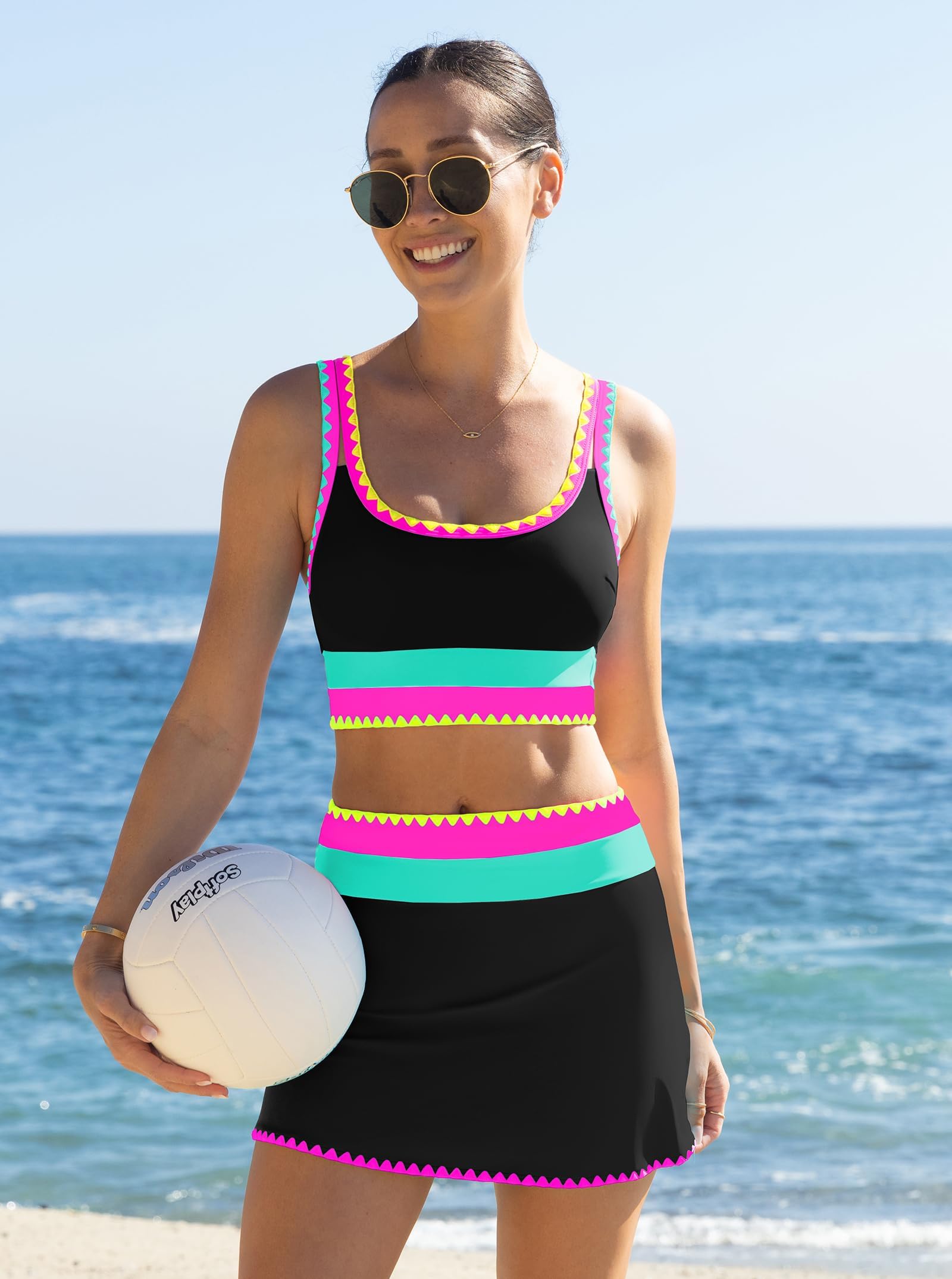 Women Tummy Control High Waisted Bikini 3 Piece Bathing Suits