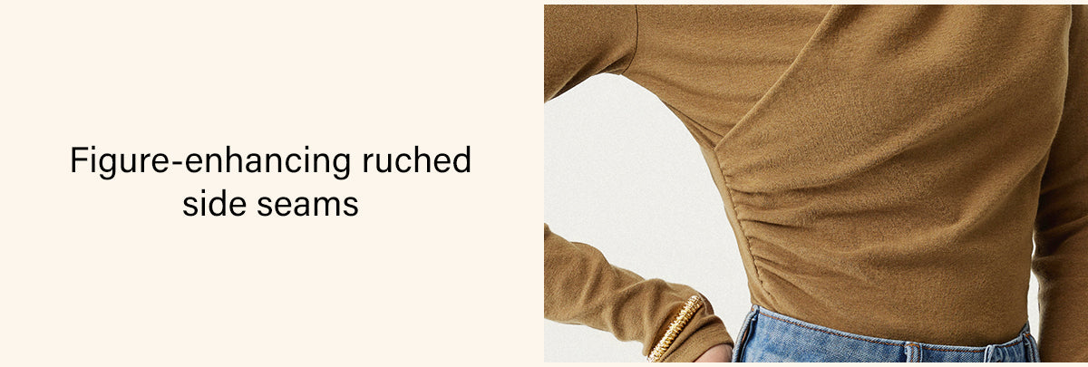 Figure-enhancing ruched side seams