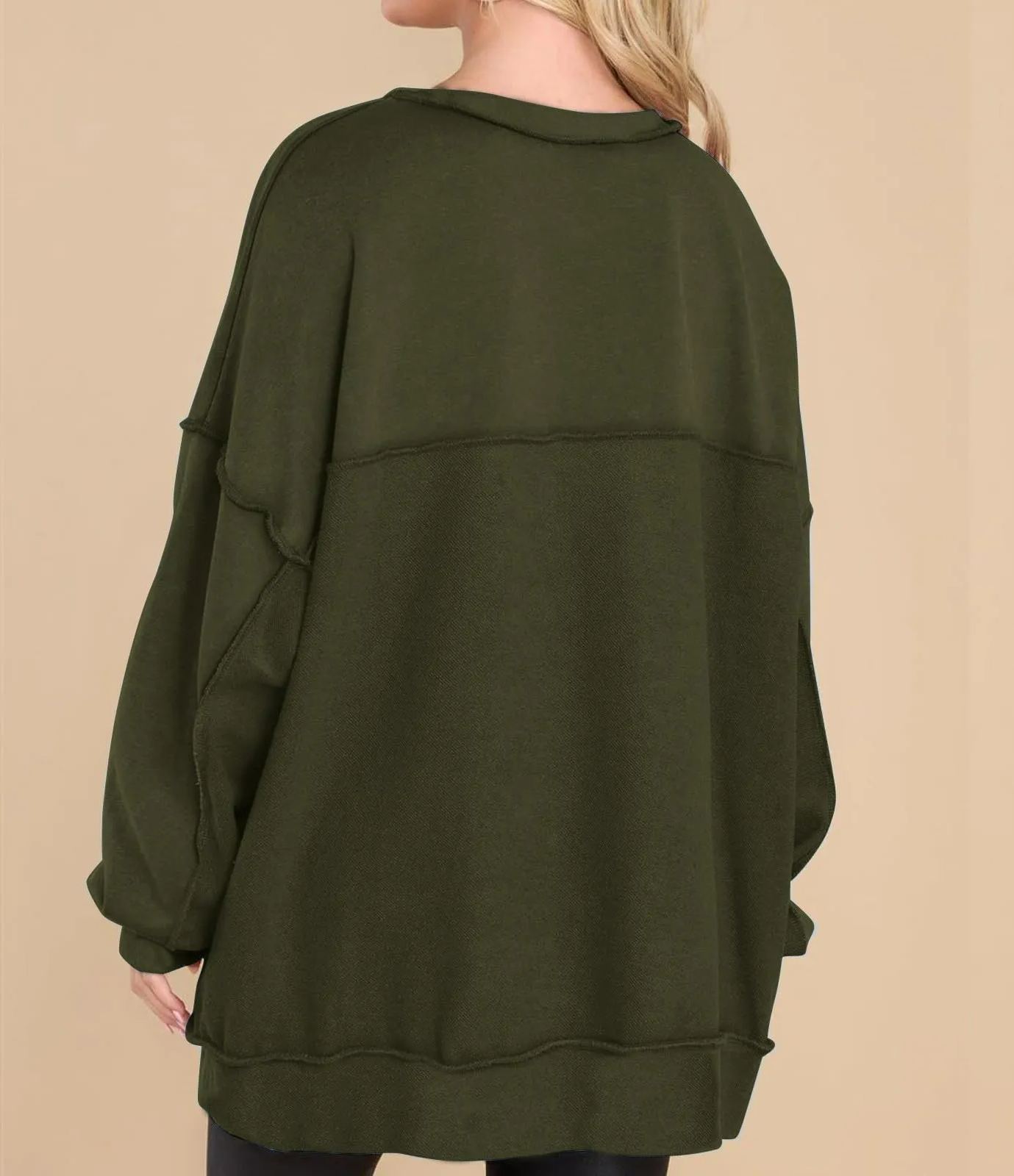 Oversized Henley Casual Buttoned Sweatshirt (Buy 2 Free Shipping)