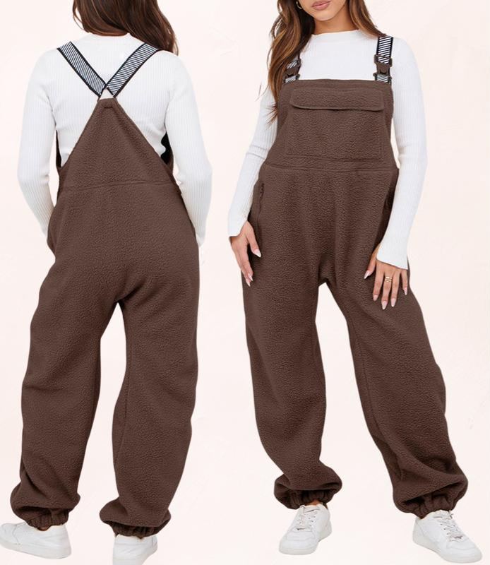 Women's Winter fleece Twill Strap Overalls with Pockets (BUY 2 FREE SHIPPING)