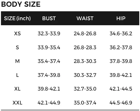 Body Size&amp;amp;amp;amp;amp;amp;Recommended Size
