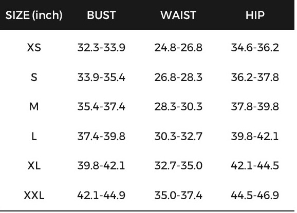 Body Size&amp;amp;Recommended Size