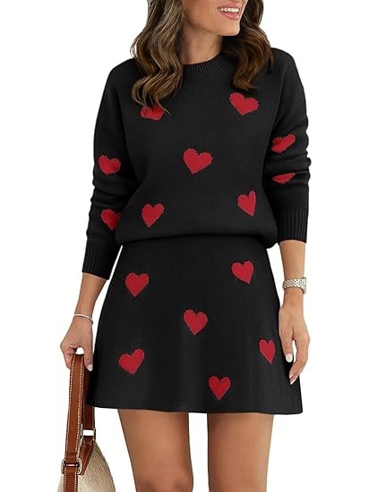 Women's Skirt 2 Piece Long Sleeve Crewneck Sweaters
