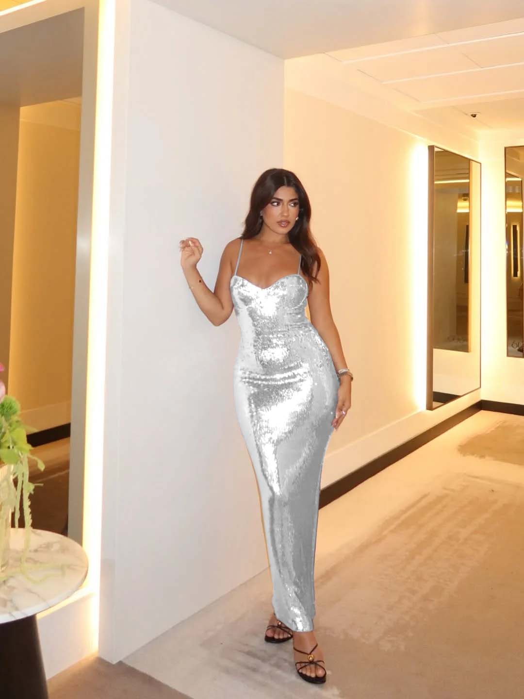 Spaghetti Strap Sleeveless Long Mermaid Formal Dress With Pleated
