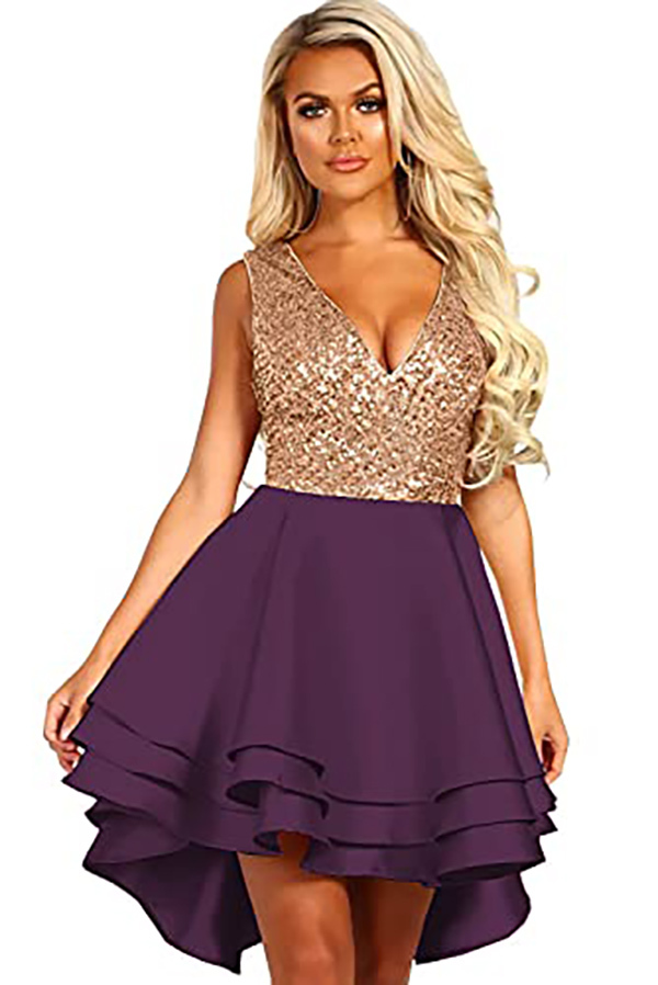 Sleeveless Sequins Short Bridesmaid Dress