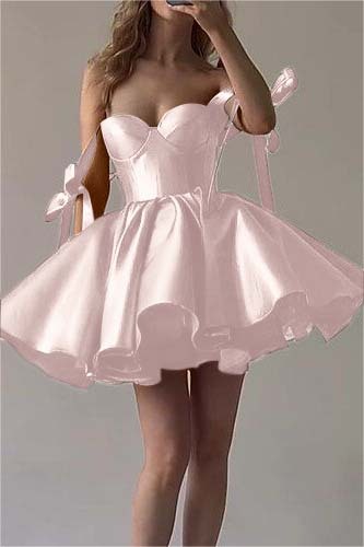 Charming Fuchsia Strapless Sweetheart Short Bud cocktail Dress