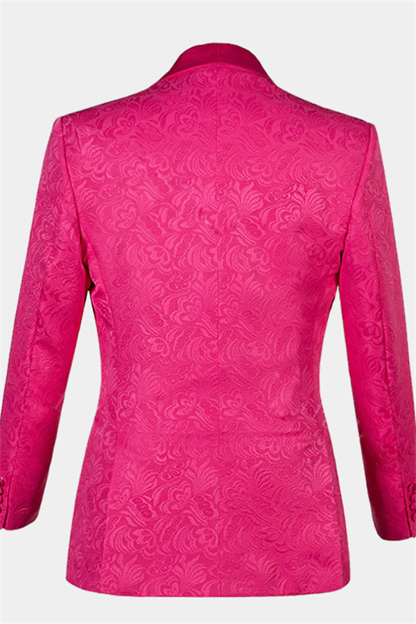 Pink Best Wedding Suits with One Button for Groom