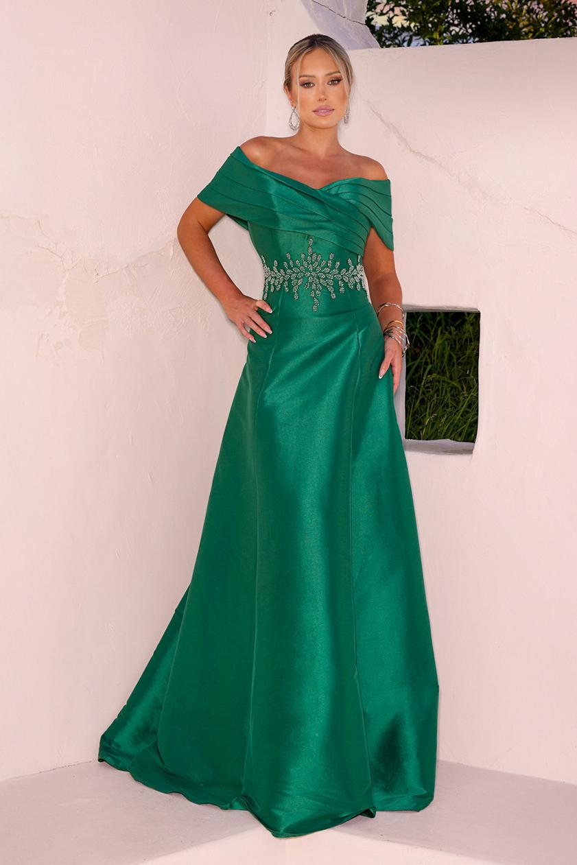 Off the Shoulder Strapless Sleeveless Long Formal Dress With Appliques