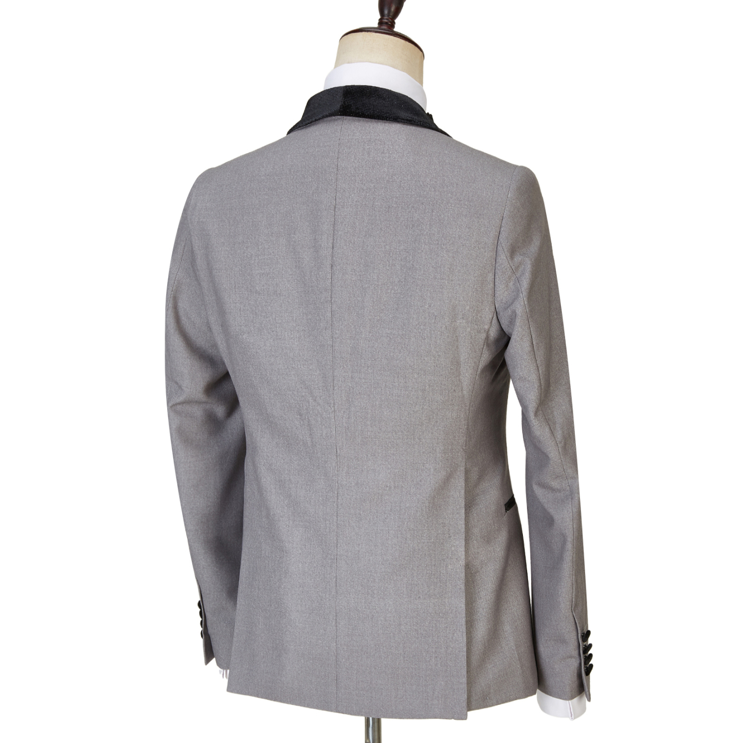 Robert Light Gray One-Button Shiny Shawl-Lapel Three-Piece Wedding Men's Suits