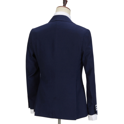 Tyler Stylish Slim Fit Navy Blue Peaked Lapel Three-Piece Men's Suits