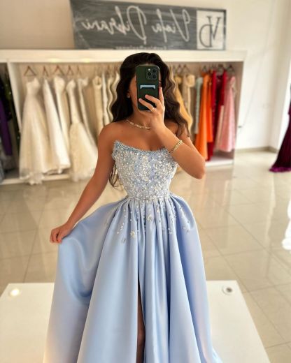 Elegant Off-The-Shoulder Lilac Beading Embroidery Princess Long Prom Dress