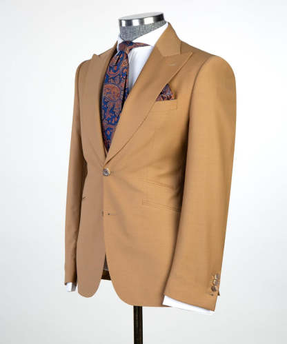 New Arrival Brown Elroy Peaked-Lapel Fashion Business Men's Suits