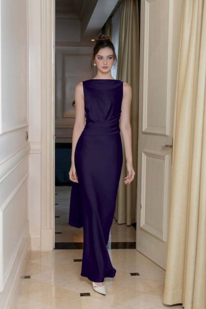 婢跺秴鍩桹ne Shoulder Long Sleeve Long High Split Formal Dress With Beading