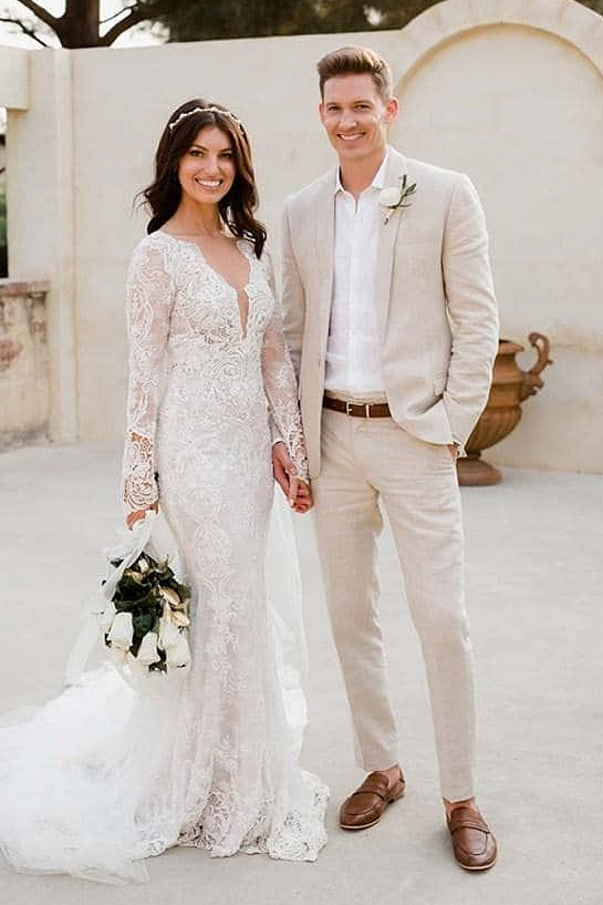 Chic Beach Summer Ivory Bespoke Notched Lapel Men's Suits
