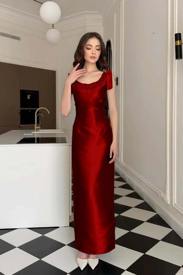 Glamorous Straps Sleeveless Long Formal Dress With Appliques Beading