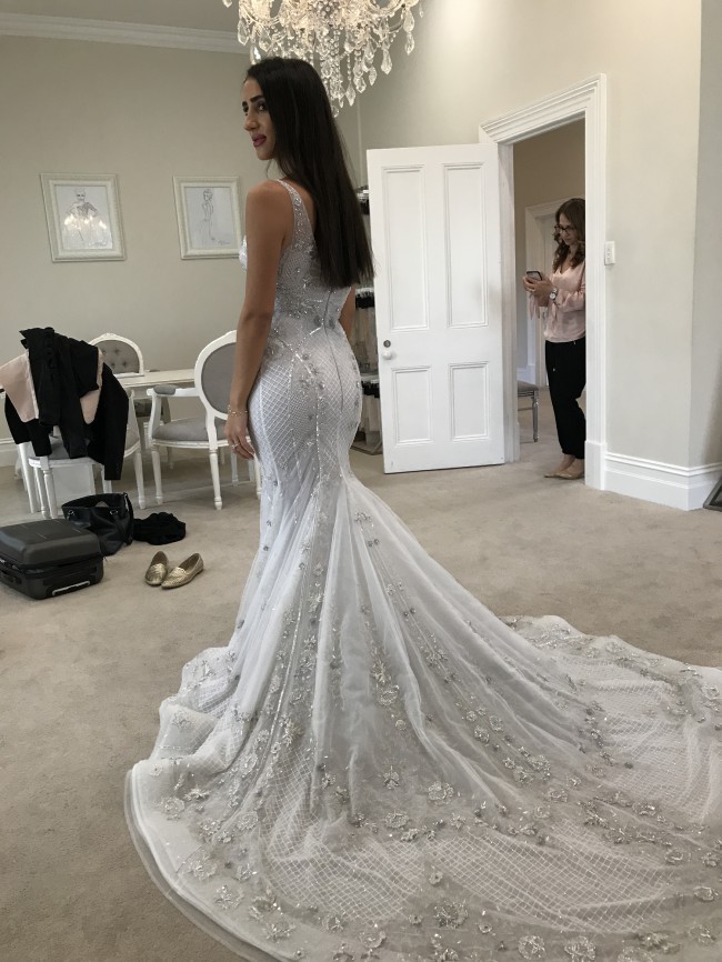 Romantic Strapless Long Mermaid Wedding Dress with Sequins