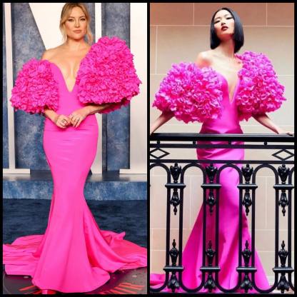 Chic Deep V Strapless Long Evening Dress