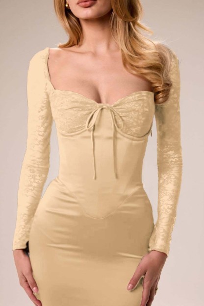 Long Sleeves Mermaid Split Long Ruffles Formal Dress With Pleated